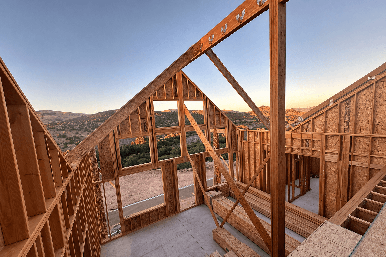 Front elevation framing view